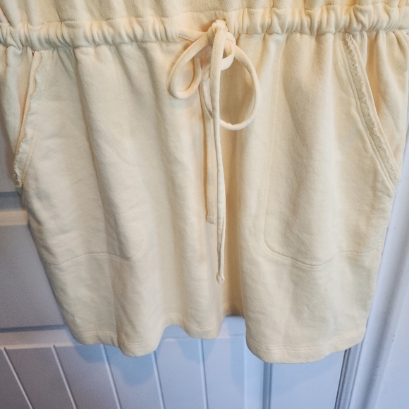 Butter Yellow Sleeveless Drawstring Dress 100% Cotton By LILLA P - Picture 8 of 9